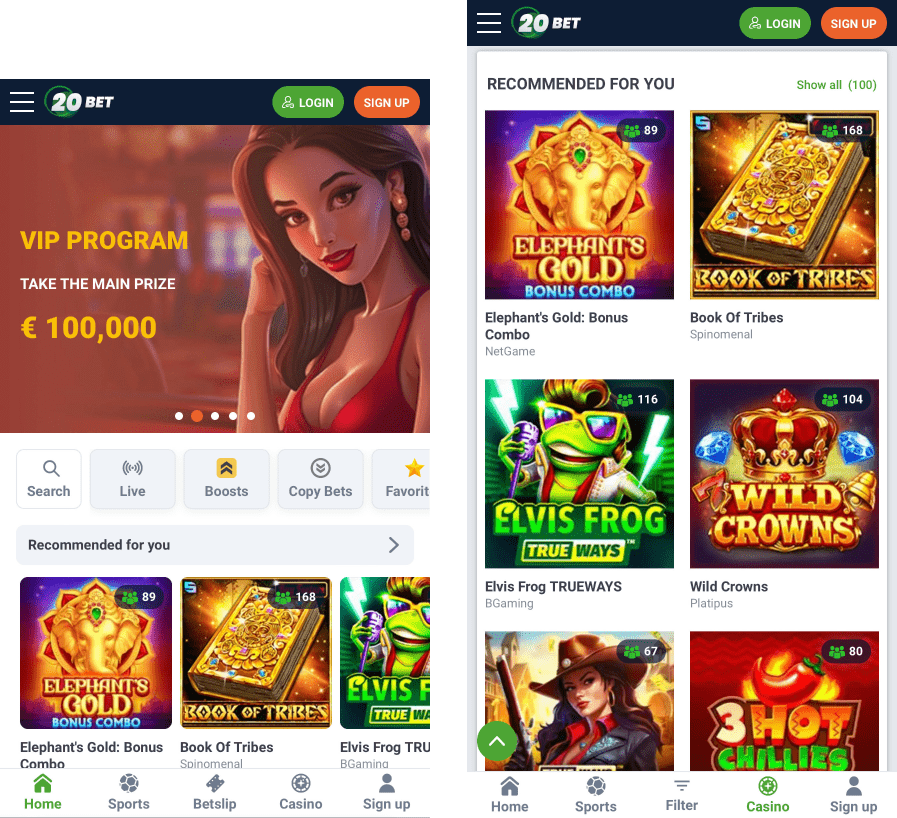 20Bet Casino mobile