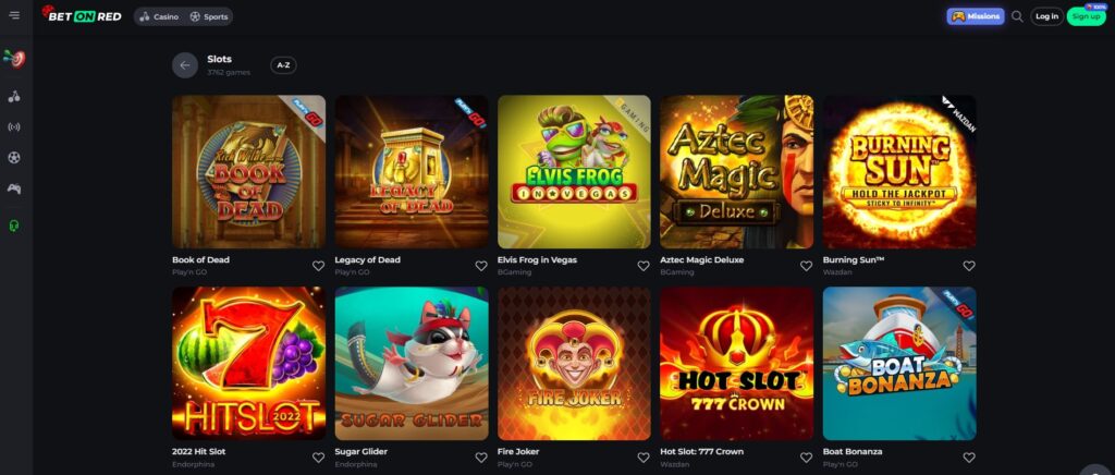 BetOnRed Casino slots