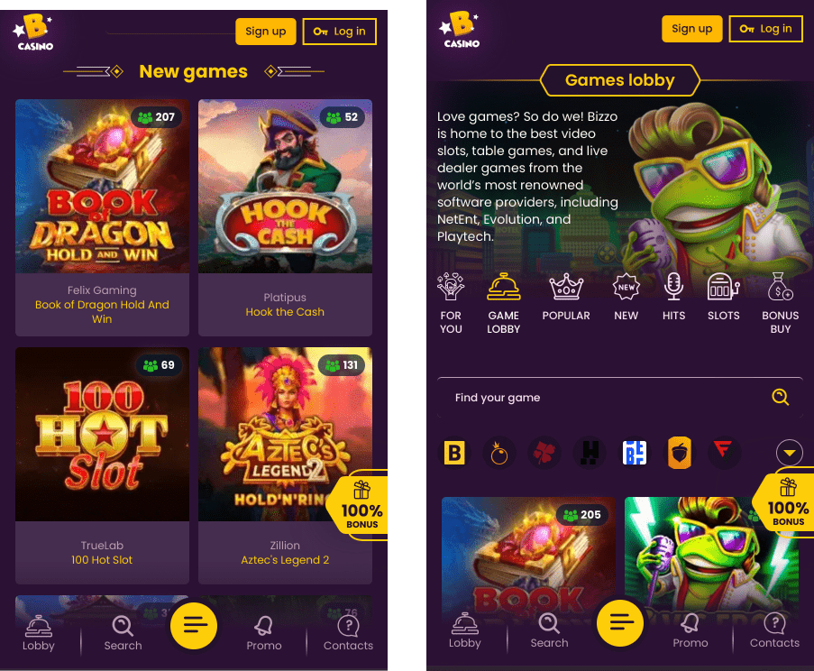 Bizzo Casino mobile