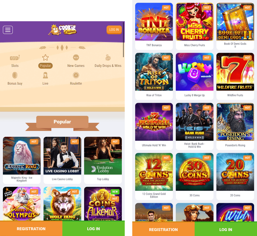 Cookie Casino mobile