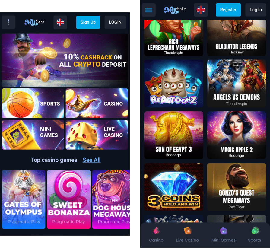 MyStake Casino mobile