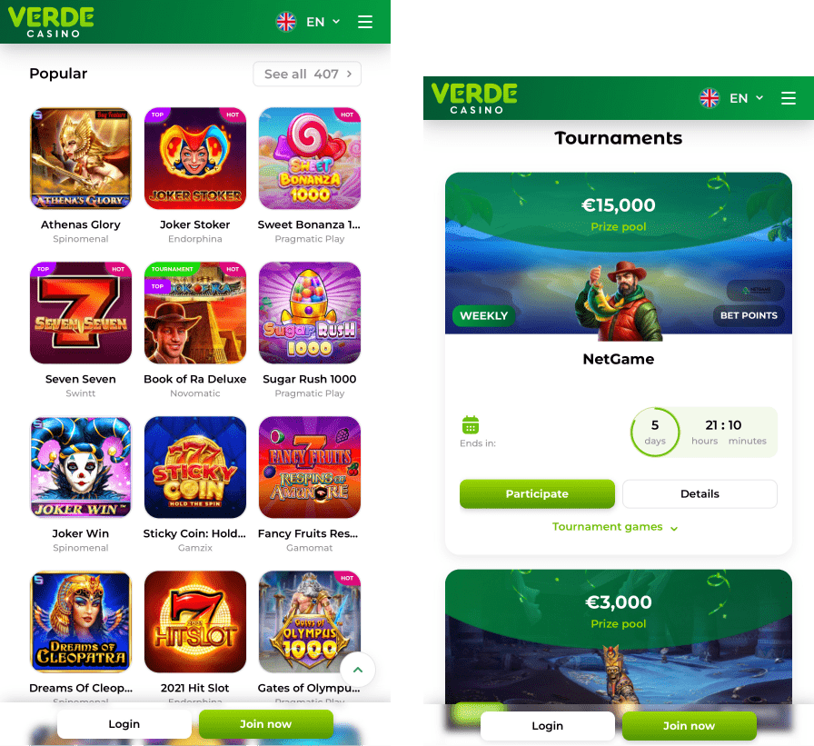 Verde Casino mobile