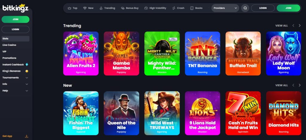 Bitkingz casino slot games