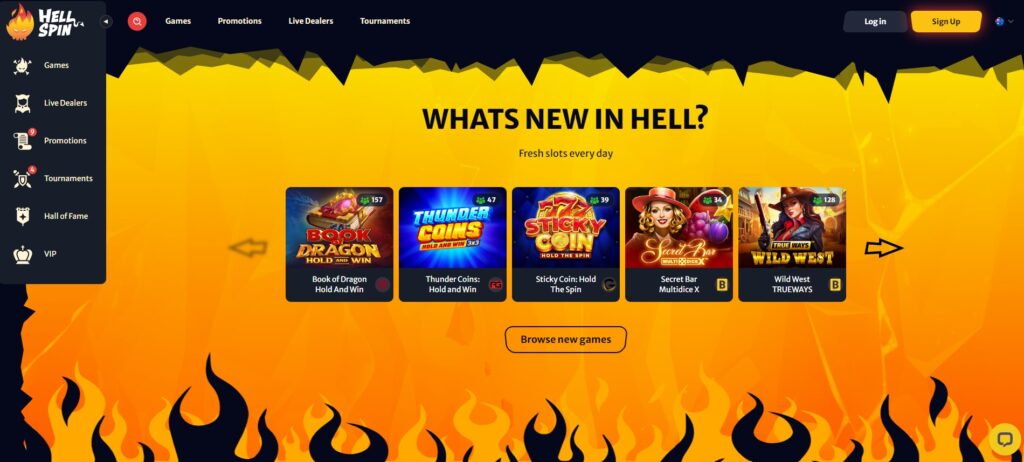 HellSpin casino website