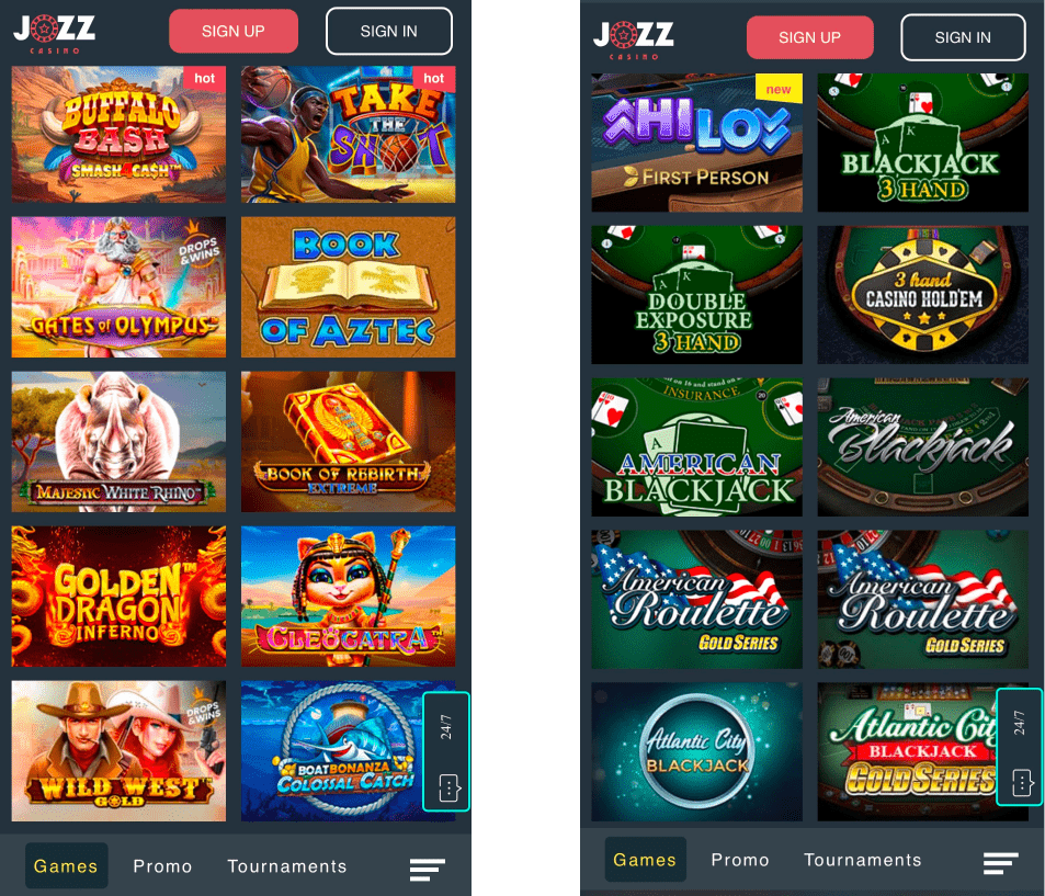 Jozz Casino mobile