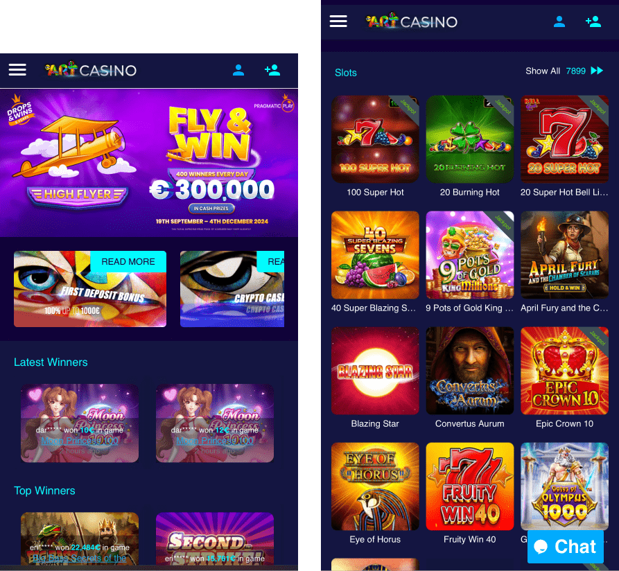 art casino mobile